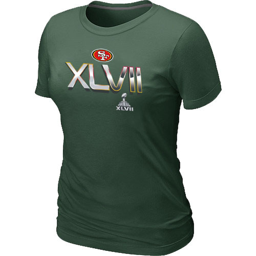  San Francisco 49 ers Super BowlXLVII On Our Way D- Green Womens TShirt 47 