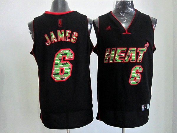 Miami Heats #6 James Camo Black Jersey