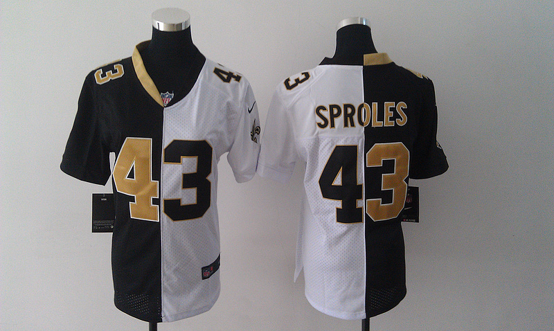New Orleans Saints #43 Sproles Women Half and Half Jersey