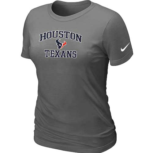  Houston Texans Womens Heart& Soul D- Grey TShirt 56 