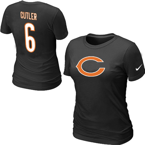  Nike Chicago Bears 6  Jay Cutler Name& Number Womens TShirt Black 23 