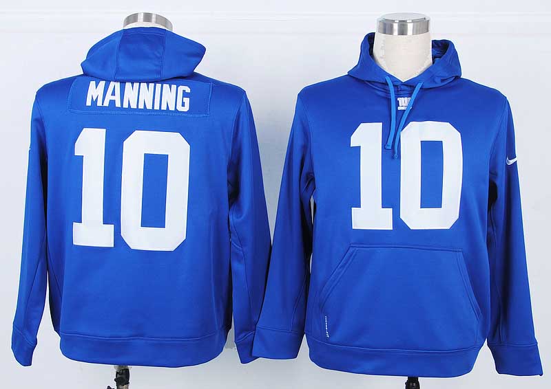 Nike NFL New York Giants #10 Manning Blue Hoodie