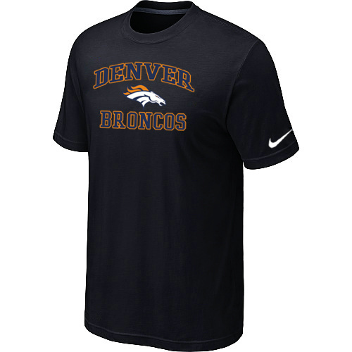  Denver Broncos Heart& Soul Black TShirt 78 