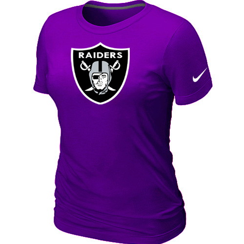  Oakland Raiders Purple Womens Logo TShirt 37 