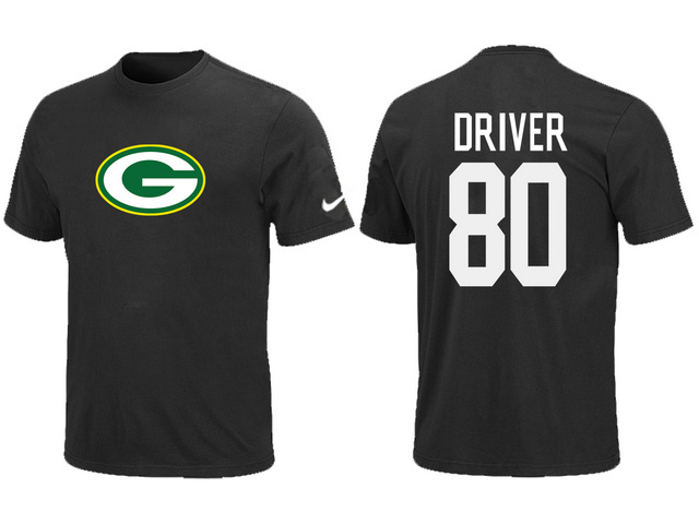  Nike Green Bay Packers Donald Driver Name& Number TShirt Green Black 123 