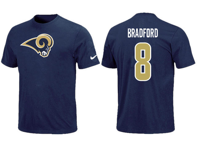  Nike St- Louis Rams Sam Bradford Name& Number TShirt Blue 48 
