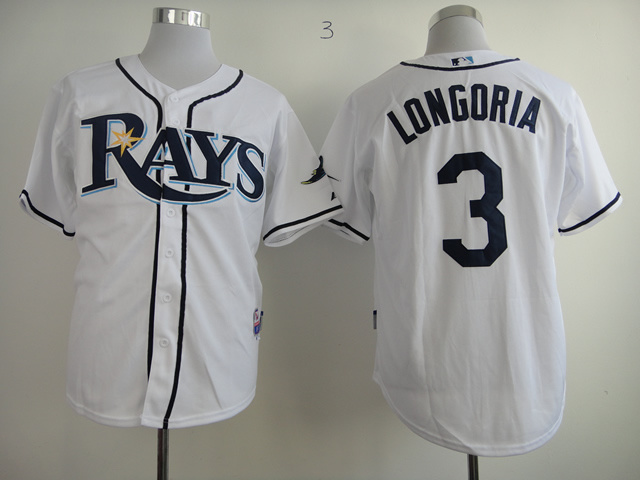 MLB Tampa Bay Rays #3 Longoria Jersey White