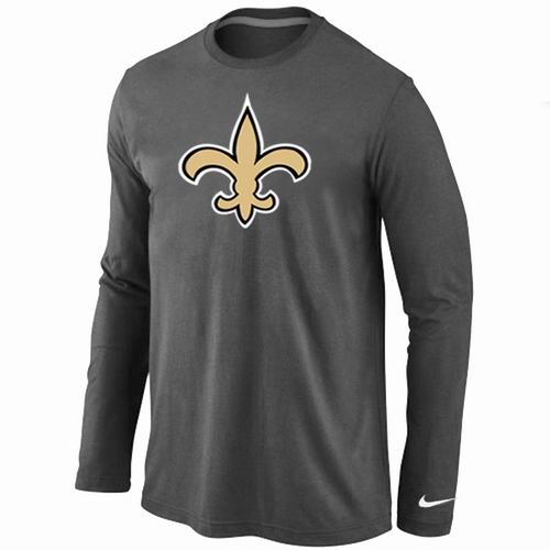 Nike New Orleans Sains Logo Long Sleeve T-Shirt D.grey