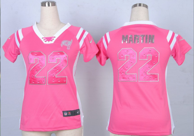 Nike NFL Tampa Bay Buccaneers #22 Martin Women Wash Gold Fashion Pink Jersey