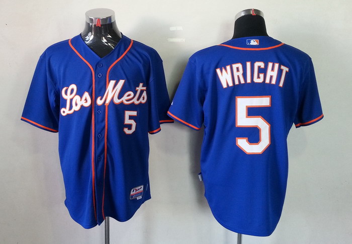 MLB New York Mets 5 David Wright Blue Jersey