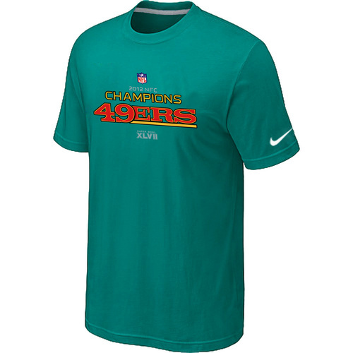  Mens Nike San Francisco 49 ers 2012 NFC Conference Champions Trophy Collection Long Green TShirt 87 