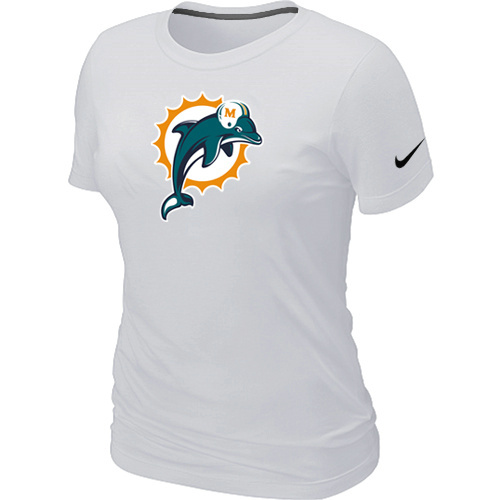  Miami Dolphins White Womens Logo TShirt 50 