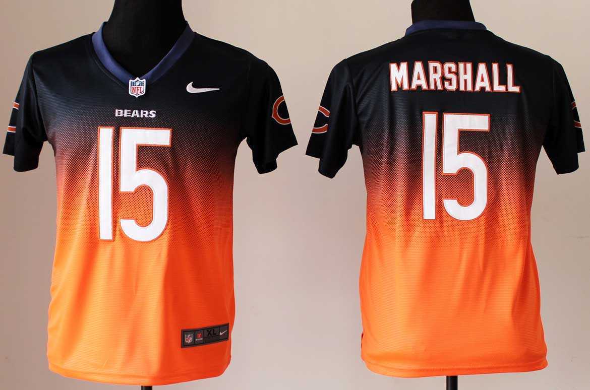 Nike NFL Chicago Bears #15 Marshall Fadeaway Drift Fashion Youth Jersey