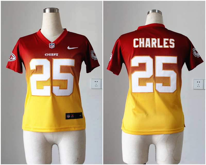 Nike NFL Kansas City Chiefs #25 Jamaal Charles Drift Fashion Elite Women Jerseys