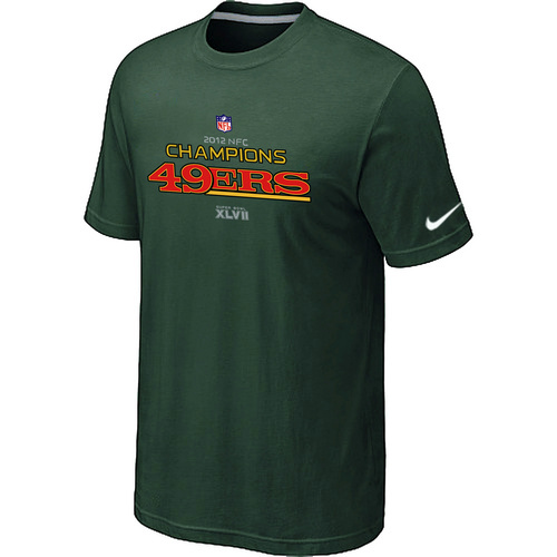  Mens Nike San Francisco 49 ers 2012 NFC Conference Champions Trophy Collection Long D- Green TShirt 89 