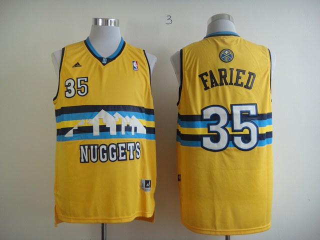 Adidas Denver Nuggets #35 Faried Yellow Jersey