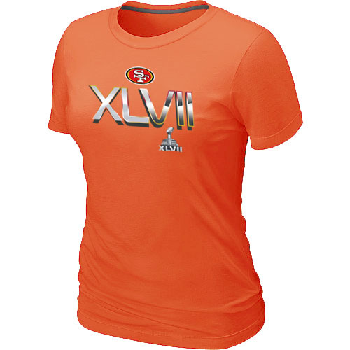  San Francisco 49 ers Super BowlXLVII On Our Way Orange Womens TShirt 42 