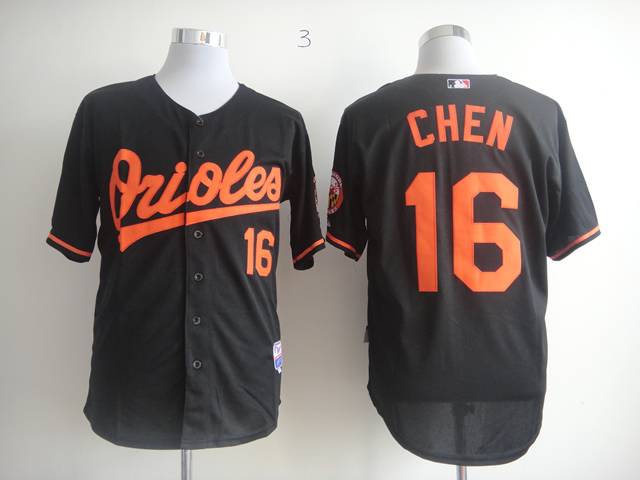 MLB Baltimore Orioles #16 Chen Black Jersey