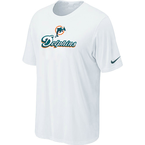  Nike Miami Dolphins Authentic Logo TShirt White 81 