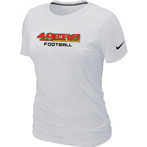  Nike San Francisco 49 ers Sideline Legend Authentic Font Womens TShirt White 171 