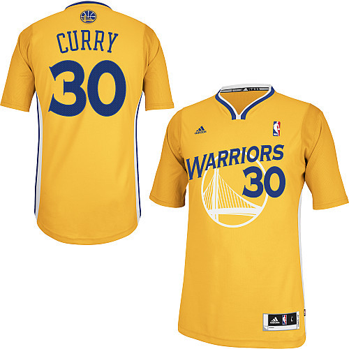 Adidas NBA Gold States Warriors #30 Curry Yellow Short Sleeves Jersey