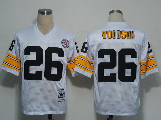 NFL Jerseys Pittsburgh Steelers 26 Woodson White Throwback