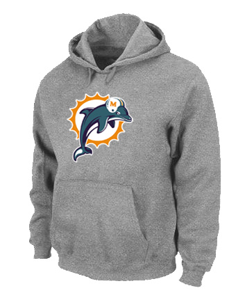 Miami Dolphins Logo Pullover Hoodie Grey