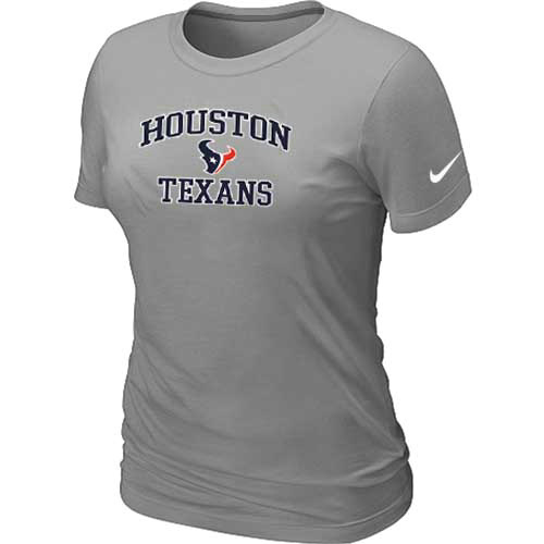  Houston Texans Womens Heart& Soul L- Grey TShirt 53 
