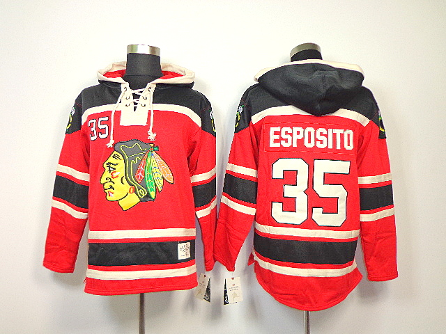 NHL Chicago Blackhawks #35 Esposito Red Hoodie