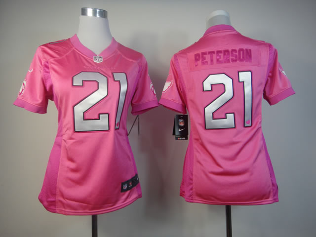 NFL Arizona Cardinals #21 Peterson Women Pink Jersey