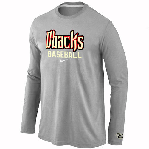 Nike Arizona Diamondbacks Crimson Long Sleeve T-Shirt Grey