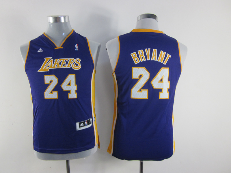 Youth nba Los Angeles Lakers 24 Kobe Bryant purple(revolution 30 swingman)