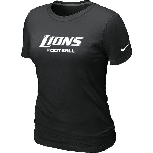  Nike Detroit Lions Sideline Legend Authentic Font Womens TShirtB Lack 2 