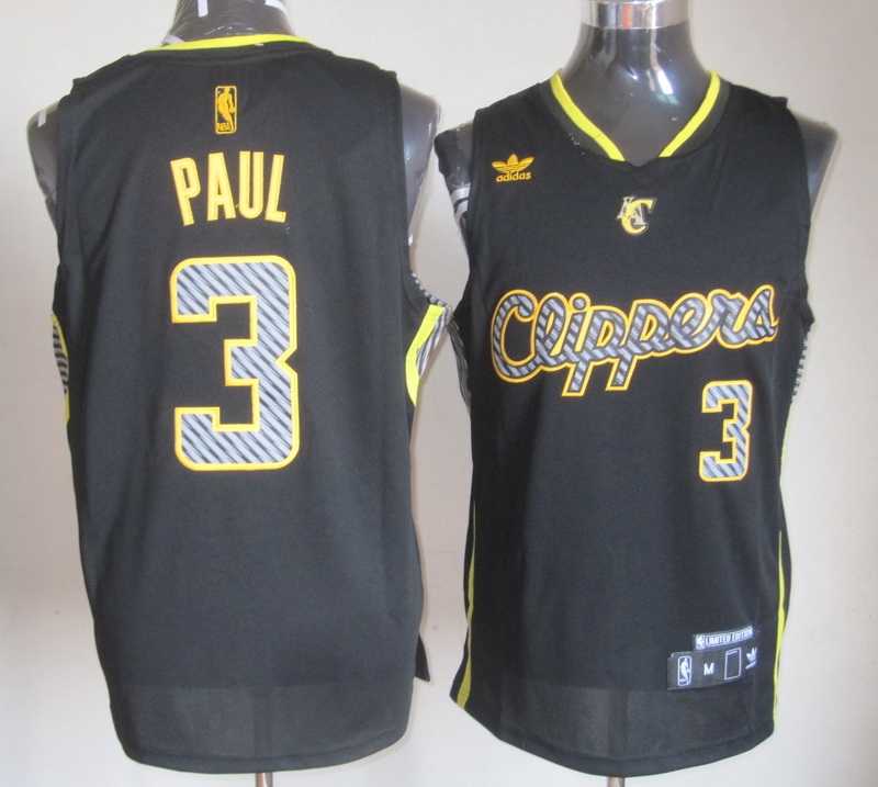 Adidas Los Angeles Clippers #3 Paul black color yellow words and number jersey.JPG