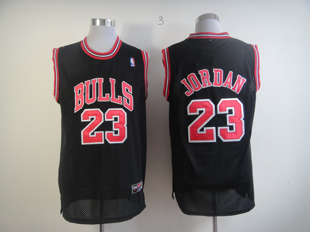 Nike Chicago Bulls #23 Jordan Black Color Red Name and Nuber Jersey