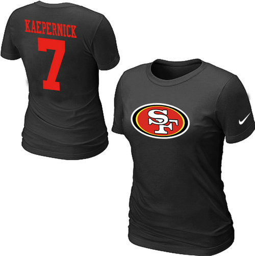  Nike San Francisco 49 ers 7  Kaepernick Name& Number Womens TShirt Black 150 