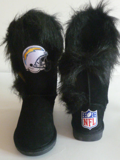 NFL San Diego Chargers Cuce Shoes Womens Cheerleader Boots - Black