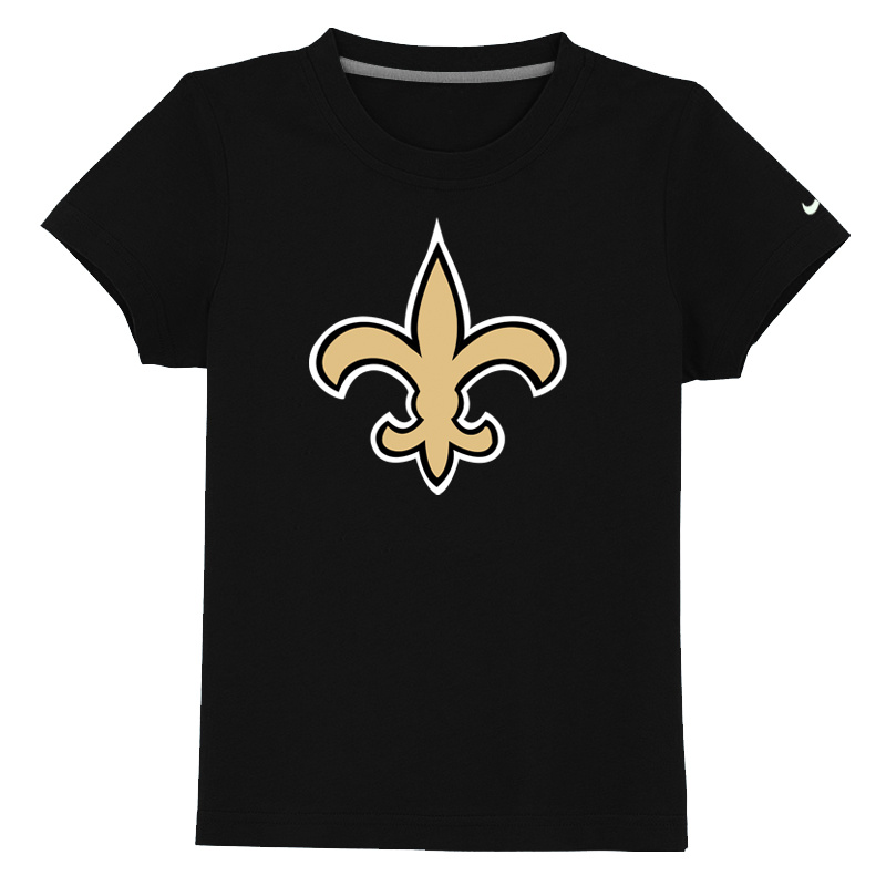 New Orleans Saints Authentic Logo Youth T Shirt Black