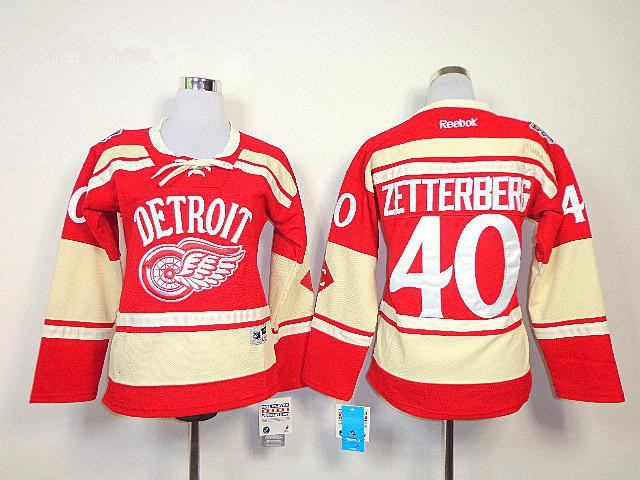 NHL Reebok Women Detroit Red Wings 2014 NHL Winter Classic #40 Henrik Zetterberg Red Jersey