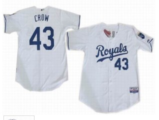 Kansas City Royals 43# Aaron Crow white jerseys