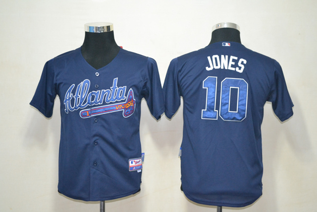 MLB Atlanta Braves #10 Jones Kids Jersey - Dark Blue