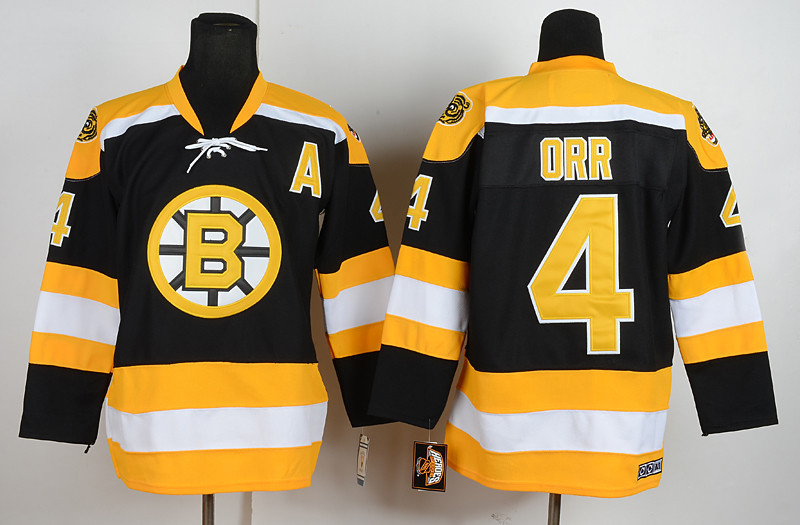 Boston Bruins #4 Orr Black Jersey