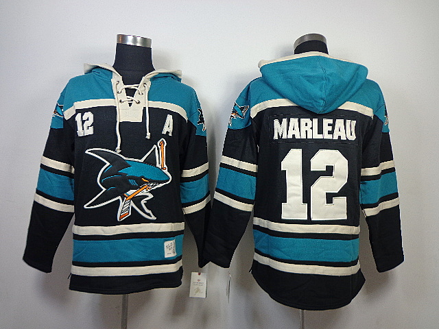 NHL Hoodie San Jose Sharks 12# Marleau sweater Blue and Black