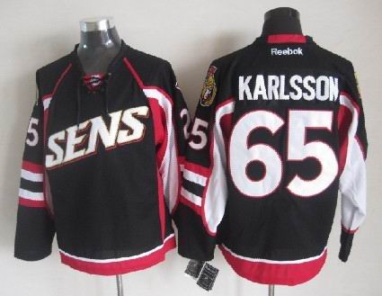NHL Ottawa Senators #65 Karlsson Black Man Jersey