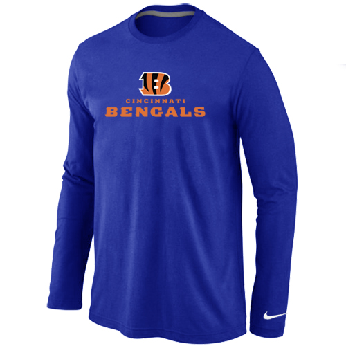 Nike Cincinnati Bengals Authentic Logo Long Sleeve T-Shirt Blue