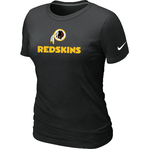  Nike Washington Redskins Authentic Logo Womens TShirt Black 5 