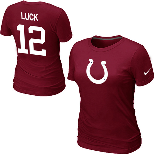  Nike Indianapolis ColtsLUCK Name& Number Womens Red TShirt 5 