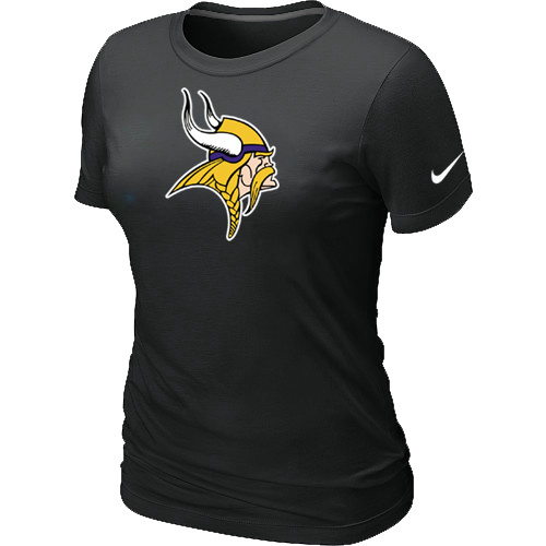  Minnesota Vikings Black Womens Logo TShirt 72 