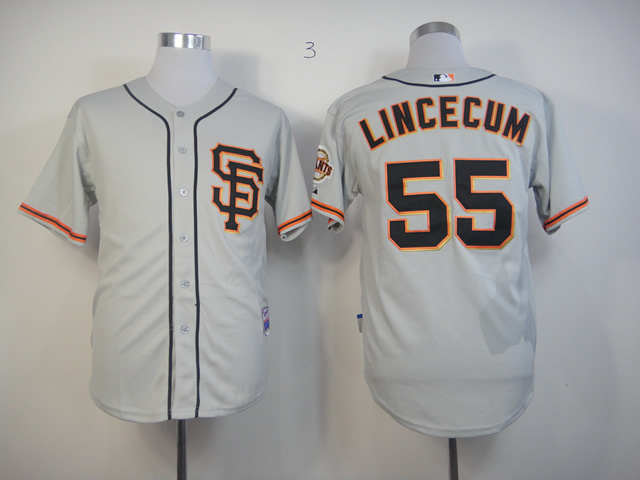 MLB San Francisco Giants #55 Tim Lincecum Grey Jersey
