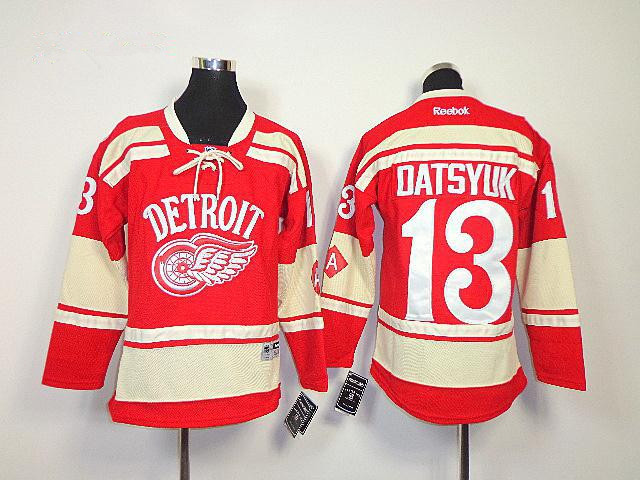 NHL Reebok youth Detroit Red Wings 2014 NHL Winter Classic #13 Pavel Datsyuk Red Jersey